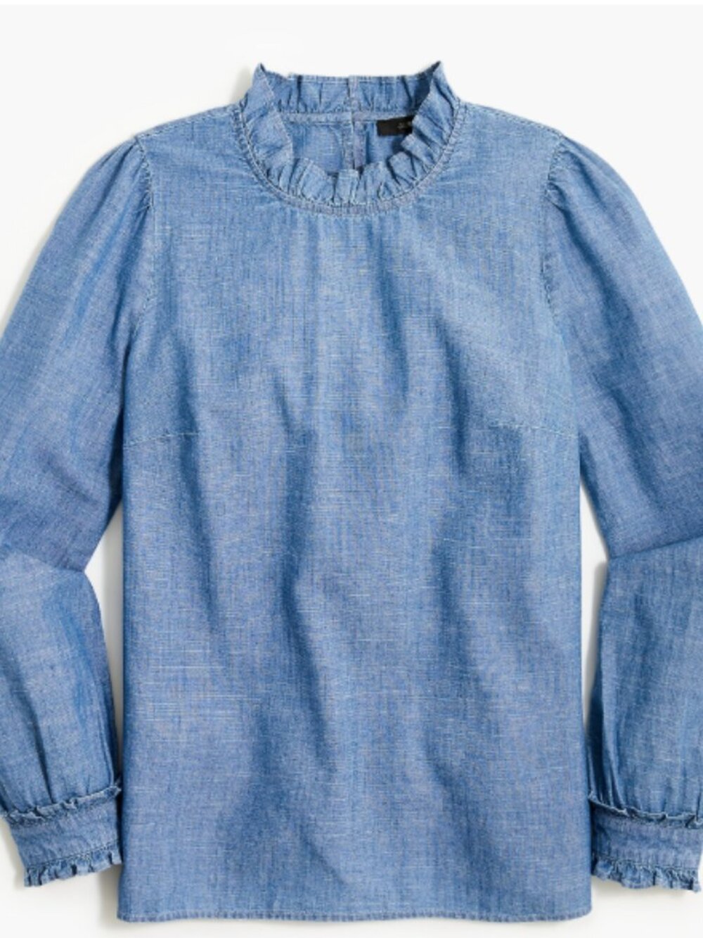 NWT Jcrew Chambray Ruffle Top